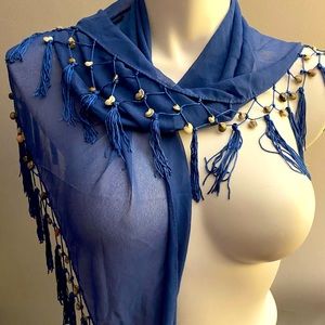 Genuine Shell Sheer scarf wrap skirt NEW wear multiple ways CHOOSE BLUE OR WHITE
